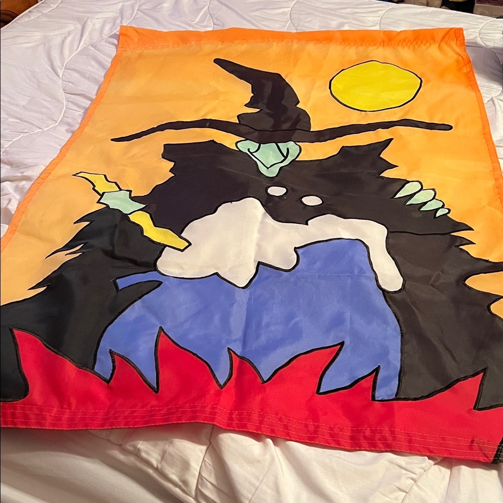 Halloween Witch Flag with Moon
